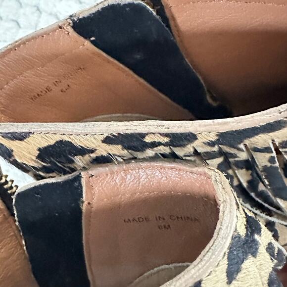 Kate Spade Betsie Booties Women's 6M Leopard Print Fringe Ankle Zipper - Picture 7 of 9